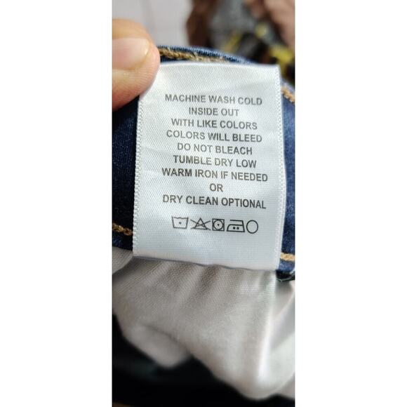 Flying Monkey Platinum Jeans Size 14W Dark Wash Blue Whiskered High Rise - Picture 5 of 5